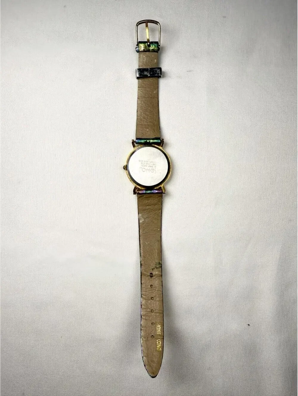 Women's SOHO Gold Tone Iridescent Scale Dial Watch And Band Need Battery